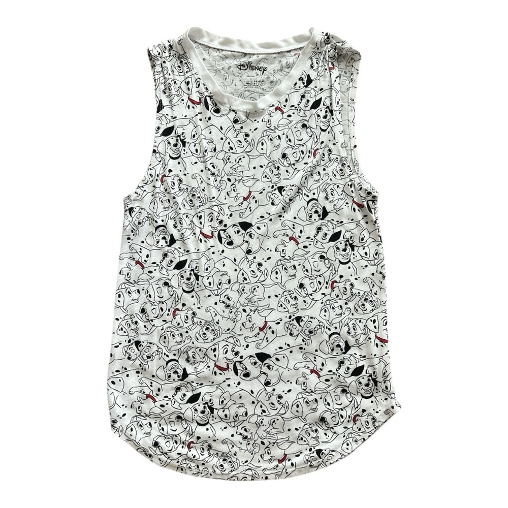 Disney Women's Dalmatian Print Sleeveless Top - White Size Small VGUC